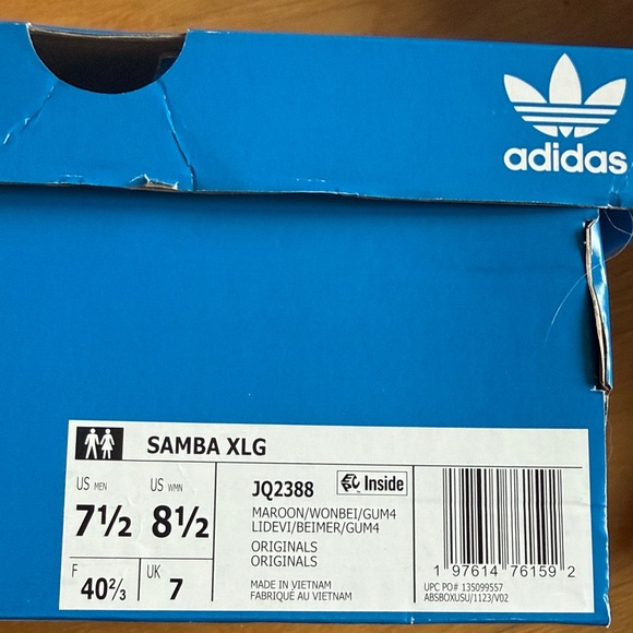 Adidas unisex Samba XLG Maroon sneaker. - Picture 4 of 4